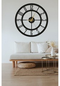 Resim Siyah Metal Duvar Saati 