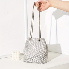 Resim Kadınların Akşam Çantası - Metal Zincirli El Çantası, Zarif Düğün ve Resmi Etkinlik Çantası, Dayanıklı Polyester Formal Etkinlik Çantası, Galalar, Promlar, Günlük Lüks, Gala Aksesuarı, Parıltılı Süslemeler, Yüksek Kaliteli Bitiş, Çıkarılabilir Kayış, Gelin Aksesuarı, Kadınlar İçin Tasarımcı El Çantası, Kadınlar İçin Akşam Çantası, Kadınlar İçin El Çantası 