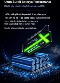Resim BT26 Bluetooth 5.4 Motosiklet Kask Intercom Kulaklık, RGB LED Işıklı, 800m Intercom, Çift Telefon Bağlantı, 1000mAh, Siyah 