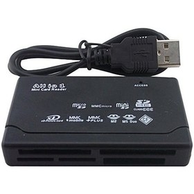 Resim All İn One Çoklu Kart Okuyucu Compact Tf Micro Sd Mmc M2 Ms Xd Tf 