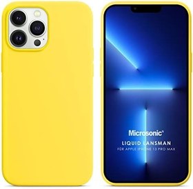 Resim Microsonic Apple iPhone 13 Pro Max için Kılıf Liquid Lansman Silikon Sarı [iPhone 13 Pro Max ile Uyumlu Kılıf - Sarı] 