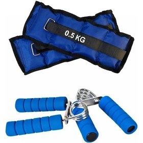 Resim Jet Sünger Kaplı 1 Çift El Yayı Ve 2li El Ayak Ağırlığı Kum Torbası Seti 0.5 Kg 