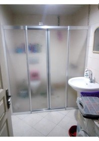 Resim Nokta Duşakabin 150 Cm Teknesiz Plastik Mika Camlı Duşakabin Nd415 Şeffaf 