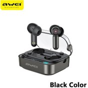 Resim Siyah Awei T58 Bluetooth 5.3 Kulaklık Spor Led Işıkları Kulaklık Kablosuz Kulak İçi Oyun Düşük Gecikme Çift Modlu Müzik Kulaklıkları 