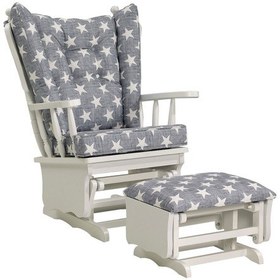 Resim Meltem Kids Sallanır Emzirme Dinlenme Koltuğu Sallanan Sandalye Sallanan Koltuk + Markiz (Beyaz-Yıldız 3050) 