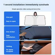 Resim Katlanabilir Titanyum Gümüş Araba Ön Cam Güneşlik, UV Isı Bloklayıcı, Araba Ön Pencere Güneşliği, Park Güneşliği Aksesuarları Araba Ön Cam Güneşlik Premium UV Koruma, Isı Yalıtımı 