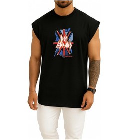 Resim Bahriyeli Collection Oversize Def Leppard Made İn Uk Göğüs Baskılı Atlet Siyah 