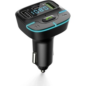 Resim F9 Araç Fm Transmitter 5.3 Bluetooth Araç Kiti USB Type-C Hızlı Şarj Çıkışlı Çakmaklık Girişli (F9) 