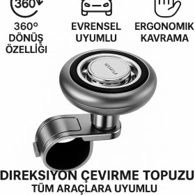 Resim Coofbe Direksiyon Simit Topuzu Direksiyon Çevirme Topuzu Tüm Araçlara Uyumlu Sağlam Tutuş 