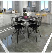 Resim Knsz masa sandalye takımı hem75mazlum grisyh 080*080 4 sandalye syhsyh 