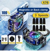 Resim Sunshine011 X76 Telefon Soğutucu Dijital Ekran Yok 4 Çift Yarı İletken Soğutucu 3 Hız Manyetik Veya Arka Kelepçe Tüm Telefonlara Uygun Sıcaklık Düşürür Elektronik Bileşenler İçerir Pil Gerekmez 