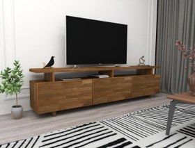 Resim WOODFACE VERONA DOĞAL AHŞAP TV SEHPASI TV ÜNİTESİ CEVİZ RENK 