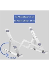 Resim Büro Ev Ofis Bilgisayarı İçin Ayarlı Katlanır Taşınır Notebook Yükseltici Destek Tabanı 