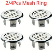 Resim 2/4 adet ABS Plastik Yuvarlak Krom Delik Drenaj Kapak Lavabo Aksesuarı, Doldurma Kapak Halkası Ekleme Yedek Parça, Banyo, Mutfak Lavabo Lavabo için 