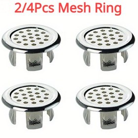 Resim 2/4 adet ABS Plastik Yuvarlak Krom Delik Drenaj Kapak Lavabo Aksesuarı, Doldurma Kapak Halkası Ekleme Yedek Parça, Banyo, Mutfak Lavabo Lavabo için 