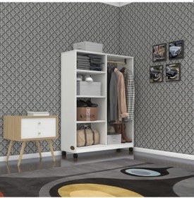 Resim Kenzlife giysi dolabı taci 120*090*30 byz gardırop tekerlekli 