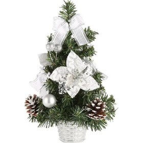 Resim Ximistore9 40 Cm Gümüş Yılbaşı Ağacı, Dekoratif Mini Çam, Hediye Ve Ev Süslemesi İçin İdeal 