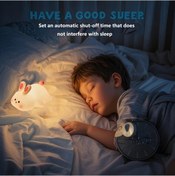 Resim Boatshop1 1 Adet Tavşan Gece Lambası Sıcak Işık Sevimli Büyük Yüz Silikon Tasarım Ayarlanabilir Parlaklık Şarj Edilebilir Led Çocuk Odası Dekoratif Dokunmatik Lamba Sıcak Işık 