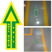 Resim Fosforlu Ok Yer Okları Acil Çıkış Exıt Yazılı Yeşil 