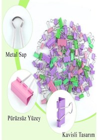 Resim Renkli Metal Ataç Ve Renkli Metal Mandal Seti 1 Paket Küçük Ve Orta Boy Ataşlar Dayanıklı Paslanmaz Plastik Kaplama 