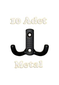 Resim Noktalı Portmanto Vestiyer Duvar Dolap Elbise Askısı Siyah Metal Kapı Askılığı Askılık 10 Adet Siyah 