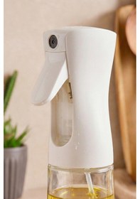 Resim Loria 2'li 350 Ml Sprey Cam Yağdanlık, Püskürtmeli Zeytinyağı Ve Sıvıyağ Yağlık Şişesi-2 Beyaz Şeffaf 