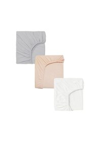 Resim 3 Adet Pamuklu Ve Lastikli 60 X 120 Cm Penye Bebek Çarşaf-yavruağzı 