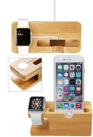 Resim Microcase Iphone Için Bambu Masaüstü Dock Şarj Standı Uyumlu 