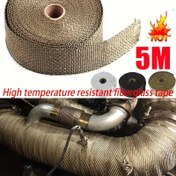 Resim 1pc Titanyum Isı Yalıtım Bandı Motosiklet Egzoz Borusu için, Cam Elyaf Malzeme, Yüksek Sıcaklığa Dayanıklı 1200°C'ye Kadar, Gürültü Azaltma ve Şok Emme, Sokak Motor Scooter'ları için Uygundur - Şarj Edilmemiş, Bataryasız 