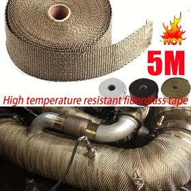 Resim 1pc Titanyum Isı Yalıtım Bandı Motosiklet Egzoz Borusu için, Cam Elyaf Malzeme, Yüksek Sıcaklığa Dayanıklı 1200°C'ye Kadar, Gürültü Azaltma ve Şok Emme, Sokak Motor Scooter'ları için Uygundur - Şarj Edilmemiş, Bataryasız 