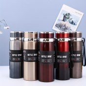 Resim 1 Adet Vakum Yalıtımlı Büyük Kapasiteli Outdoor Su Şişesi, 24S Sıcak & 48S Soğuk Sızdırmaz Termos Sap ve Boyun Askısı ile Kampçılık Bisiklet Yürüyüş Günlük Kullanım için BPA'sız PVC'siz Parlak Bitişli, Kamp Ekipmanı, Macera Aksesuarları, Şık Tasarım, Dayanıklı İzolasyon, Pvc'siz Malzeme 