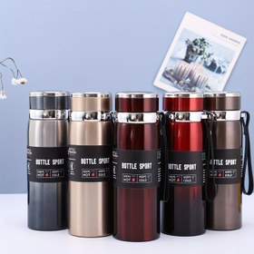 Resim 1 Adet Vakum Yalıtımlı Büyük Kapasiteli Outdoor Su Şişesi, 24S Sıcak & 48S Soğuk Sızdırmaz Termos Sap ve Boyun Askısı ile Kampçılık Bisiklet Yürüyüş Günlük Kullanım için BPA'sız PVC'siz Parlak Bitişli, Kamp Ekipmanı, Macera Aksesuarları, Şık Tasarım, Dayanıklı İzolasyon, Pvc'siz Malzeme 