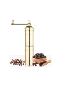 Resim Pirinç Karabiber Ve Kahve El Değirmeni Öğütücü Grinder 23 Cm Beyaz 