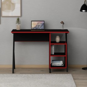 Resim Aymobsan Rio Metal Ayaklı Oyuncu Masası Siyah - Kırmızı 75 cm Yükseklik 120 cm Genişlik 50 cm Kalınlık 18 mm 
