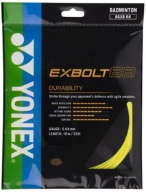 Resim Yonex Exbolt 68 Badminton Kordajı 0.68 Mm 10 Metre Sarı 