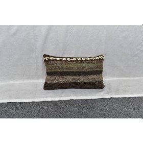 Resim Zehra Abla Halı Yeni El Dokuma Dekoratif Lumbar Kilim Kırlent Yastık Kılıfı 6117 