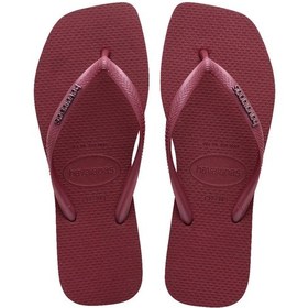 Resim Havaianas Square Logo Metallic Plaj Terliği 4148257 Amarant Rengi Koyu Kırmızı 