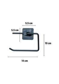 Resim Metal Siyah Tuvalet Kağıtlığı Çok Renkli 