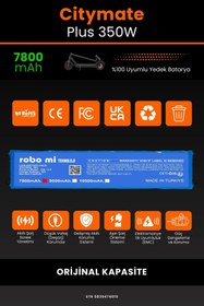 Resim robo mi Citymate Plus 350W / 36V 7800mAh Elektrikli Scooter Bataryası - Sertifikalı Güvenlik 