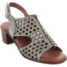 Resim Hush Puppies Fito Anatomik Taban Hakiki Deri Kadın Sandalet Yeşil 