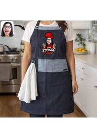 Resim Bk Gift Kişiye Özel Karikatürlü Pamuk Denim Havlu Detaylı Mutfak Önlüğü -2, Aşçı Ve Şef Önlüğü, Ev Hediyesi Kobitmeyencom36596 Bk Gift Renkli 