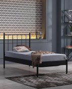 Resim Unimet Falez-st Tek Kişilik Metal Karyola-siyah (YÜKSEK BAŞLIKLI) (AHŞAP LATALI) 