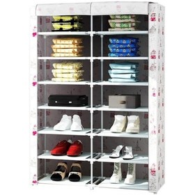 Resim Sepet38 2 Bölmeli Metal Profilli Bez Dolap Ayakkabılık 