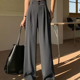 Resim Dar Kesim Yüksek Bel Pantolon, Akıcı Kesim 