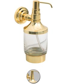 Resim Maya Line Pvd Gold Montajlı Sıvı Sabunluk Cam %100 Pirinç 