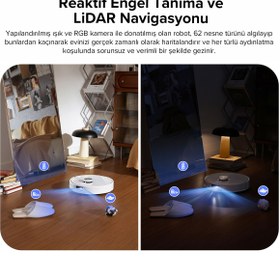 Resim Roborock Yapay Zekalı- 22.000 Pa Emiş Gücü Ufak Eşyaları Toplayan ULTRA PPREMİUM Saros Z70 Robot Süpürge 