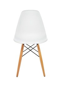 Resim Seduna Beyaz Eames Sandalye | Natural Ahşap Ayaklı | 2 Adet-Beyaz 
