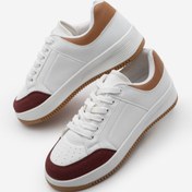 Resim Marjin Kadın Sneaker Kalın Taban Süet Detay Spor Ayakkabı Hinos Bordo 