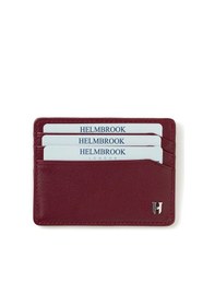 Resim Helmbrook London Drew Erkek Deri İnce Tasarım Kartlık Bordo 