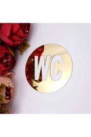 Resim zafrakreklam KENDİNDEN YAPIŞKANLI WC TABELASI 1 MM AYNALI GOLD PLEKSİ 15X15 CM 